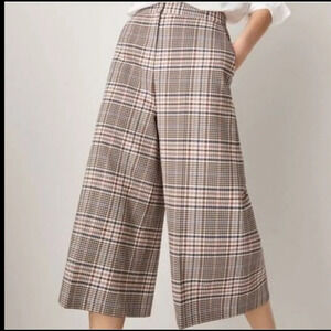 Massimo Dutti Culotte  fit Check side pocket trousers SZ 12